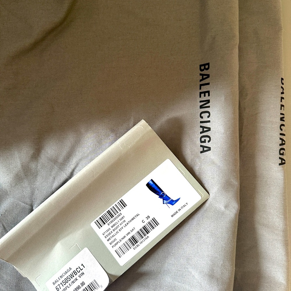 Balenciaga Purple Essex Metallic Boot - Picture 8 of 9